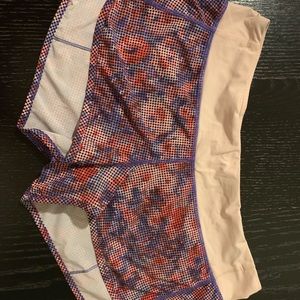 Lululemon speed up short. Pink,blue,red. Size 10